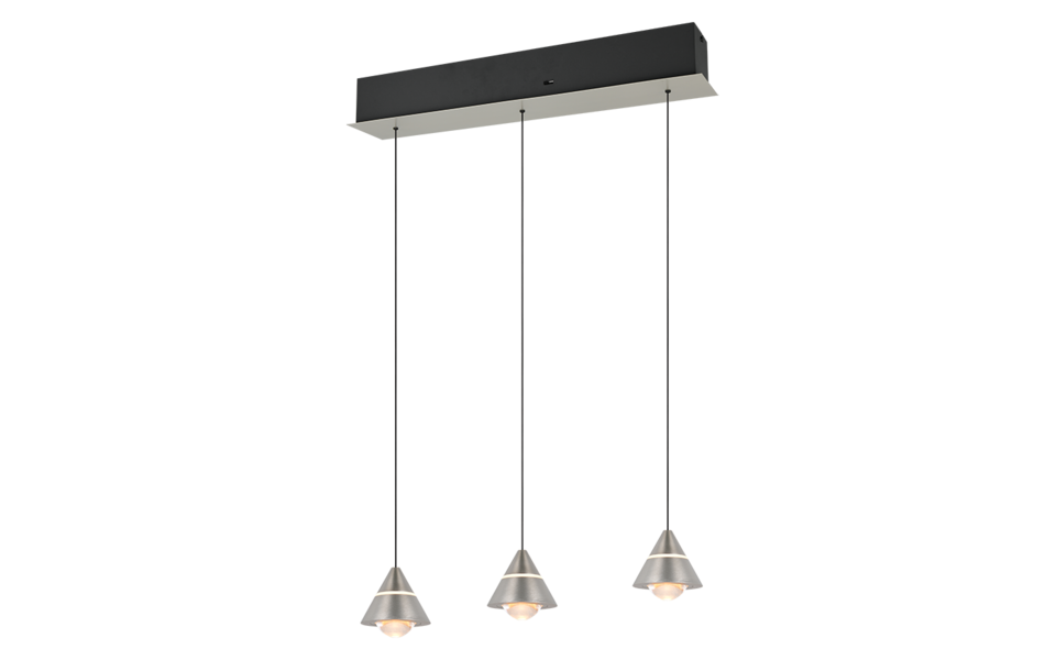 Trio Lighting Trio ROMEO hanglamp | LED | nikkel mat | Ø 10 cm | IP20 | 3x 7W | 700 lm | 2300+3000+4000K | niet dimbaar