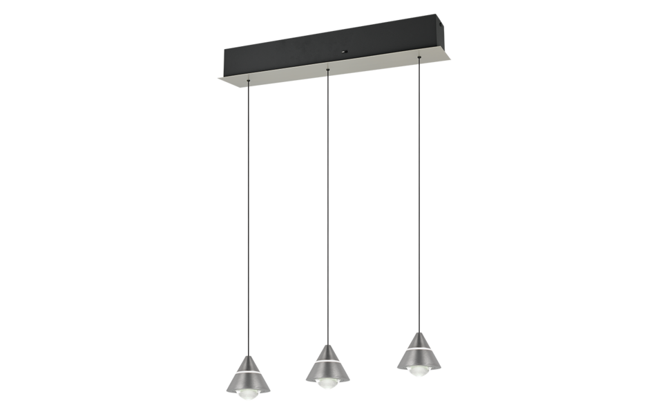 Trio Lighting Trio ROMEO hanglamp | LED | nikkel mat | Ø 10 cm | IP20 | 3x 7W | 700 lm | 2300+3000+4000K | niet dimbaar