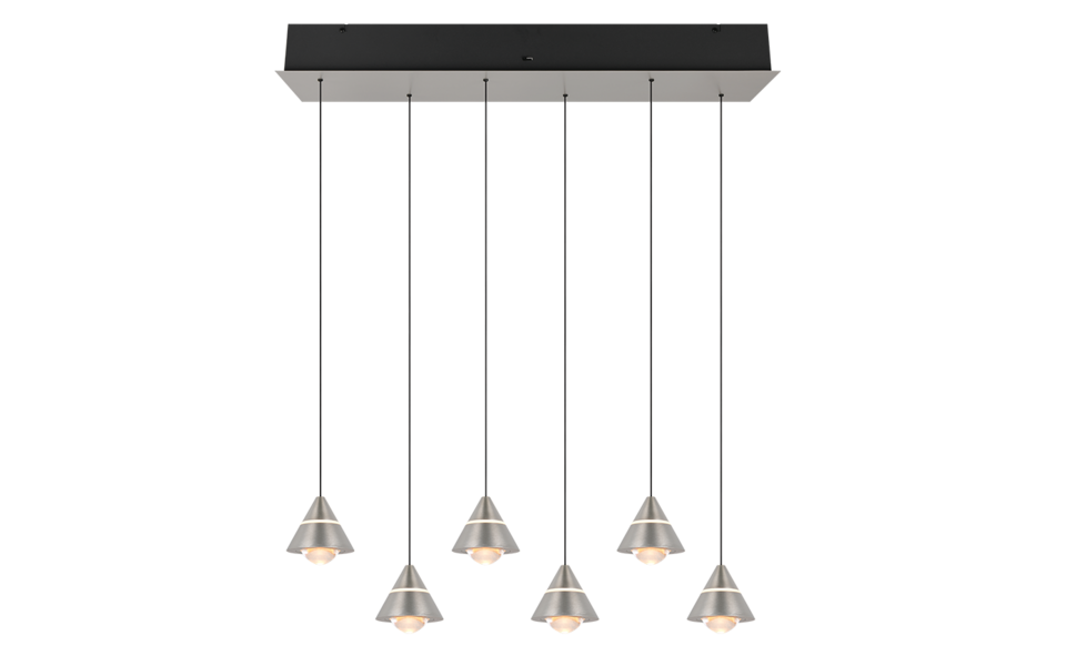 Trio Lighting Trio ROMEO hanglamp | LED | nikkel mat | Ø 10 cm | IP20 | 6x 7W | 700 lm | 2300+3000+4000K | niet dimbaar Trio Lighting Trio ROMEO hanglamp | LED | nikkel mat | Ø 10 cm | IP20 | 6x 7W | 700 lm | 2300+3000+4000K | niet dimbaar