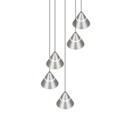 Trio Lighting Trio ROMEO hanglamp | LED | nikkel mat | Ø 28 cm | IP20 | 5x 7W | 700 lm | 2300+3000+4000K | niet dimbaar