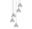 Trio Lighting Trio ROMEO hanglamp | LED | nikkel mat | Ø 28 cm | IP20 | 5x 7W | 700 lm | 2300+3000+4000K | niet dimbaar