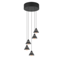 Trio Lighting Trio ROMEO hanglamp | LED | mat zwart | Ø 28 cm | IP20 | 5x 7W | 700 lm | 2300+3000+4000K | niet dimbaar