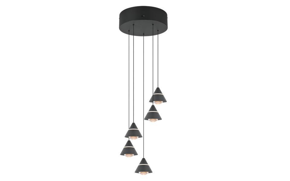 Trio Lighting Trio ROMEO pendant light | black | Ø 28 cm | IP20 | 200 cm