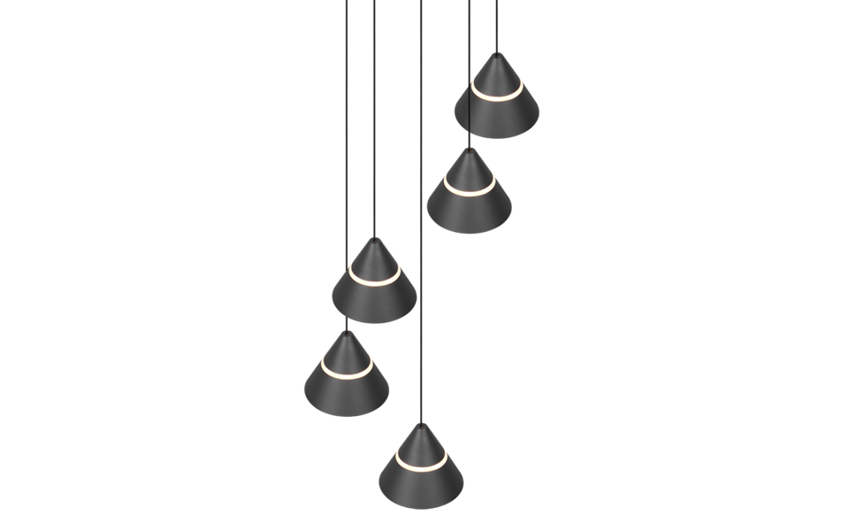 Trio Lighting Trio ROMEO hanglamp | LED | mat zwart | Ø 28 cm | IP20 | 5x 7W | 700 lm | 2300+3000+4000K | niet dimbaar Trio Lighting Trio ROMEO hanglamp | LED | mat zwart | Ø 28 cm | IP20 | 5x 7W | 700 lm | 2300+3000+4000K | niet dimbaar