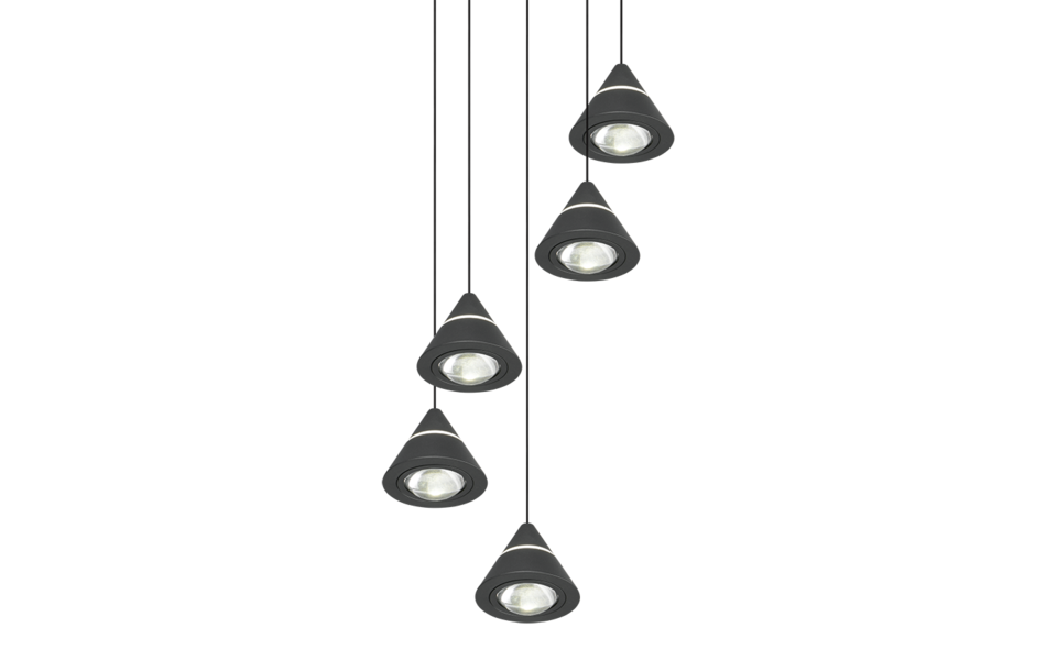 Trio Lighting Trio ROMEO hanglamp | LED | mat zwart | Ø 28 cm | IP20 | 5x 7W | 700 lm | 2300+3000+4000K | niet dimbaar Trio Lighting Trio ROMEO hanglamp | LED | mat zwart | Ø 28 cm | IP20 | 5x 7W | 700 lm | 2300+3000+4000K | niet dimbaar