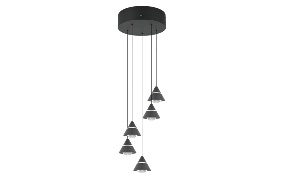 Trio Lighting Trio ROMEO pendant light | black | Ø 28 cm | IP20 | 200 cm
