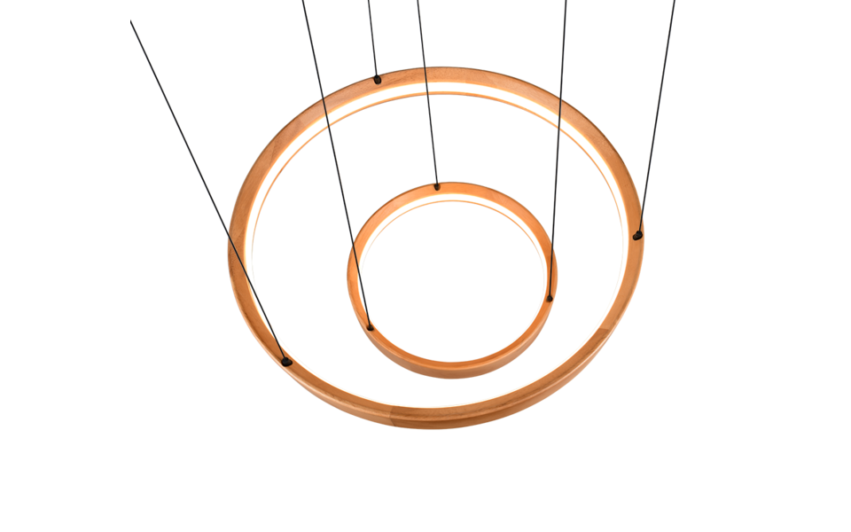 Trio Lighting Trio LYNWOOD pendant light | 38W | wood | Ø 60 cm | IP20 | 150 cm