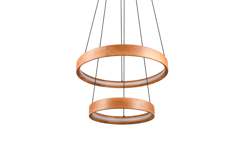 Trio Lighting Trio LYNWOOD pendant light | 38W | wood | Ø 60 cm | IP20 | 150 cm