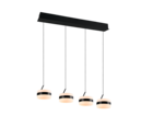 Trio Lighting Trio DIOS hanglamp | LED | mat zwart | Ø 15,5 cm | IP20 | 4x 8W | 800 lm | 2300+3000+4000K | dimbaar