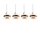 Trio Lighting Trio DIOS hanglamp | LED | mat zwart | Ø 15,5 cm | IP20 | 4x 8W | 800 lm | 2300+3000+4000K | dimbaar