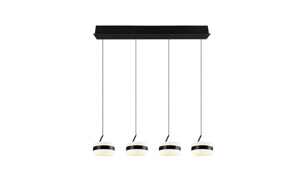Trio Lighting Trio DIOS hanglamp | LED | mat zwart | Ø 15,5 cm | IP20 | 4x 8W | 800 lm | 2300+3000+4000K | dimbaar