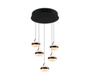 Trio Lighting Trio DIOS LED pendant light | 5x 8W 1000lm 4000K | black | Ø 45 cm | IP20 | 150 cm