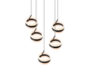 Trio Lighting Trio DIOS LED pendant light | 5x 8W 1000lm 4000K | black | Ø 45 cm | IP20 | 150 cm