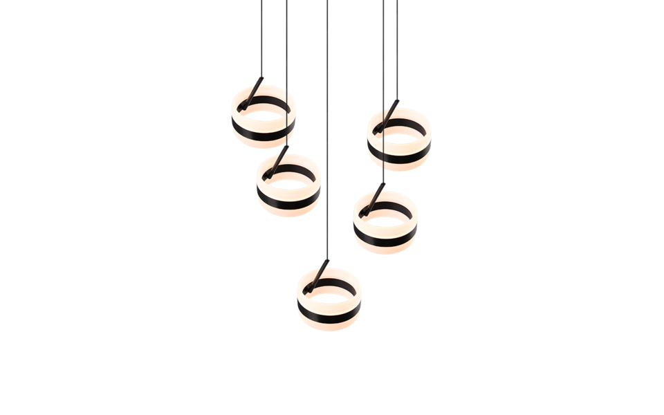 Trio Lighting Trio DIOS hanglamp | LED | mat zwart | Ø 45 cm | IP20 | 5x 8W | 800 lm | 2300+3000+4000K | dimbaar Trio Lighting Trio DIOS hanglamp | LED | mat zwart | Ø 45 cm | IP20 | 5x 8W | 800 lm | 2300+3000+4000K | dimbaar