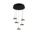 Trio Lighting Trio DIOS hanglamp | LED | mat zwart | Ø 45 cm | IP20 | 5x 8W | 800 lm | 2300+3000+4000K | dimbaar