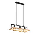 Trio Lighting Trio BANO hanglamp | E27 Fitting | mat zwart | 57,5 x 24,5 cm | IP20 | excl. 3x E27 | max. 10W