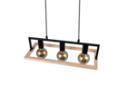Trio Lighting Trio BANO hanglamp | E27 Fitting | mat zwart | 57,5 x 24,5 cm | IP20 | excl. 3x E27 | max. 10W