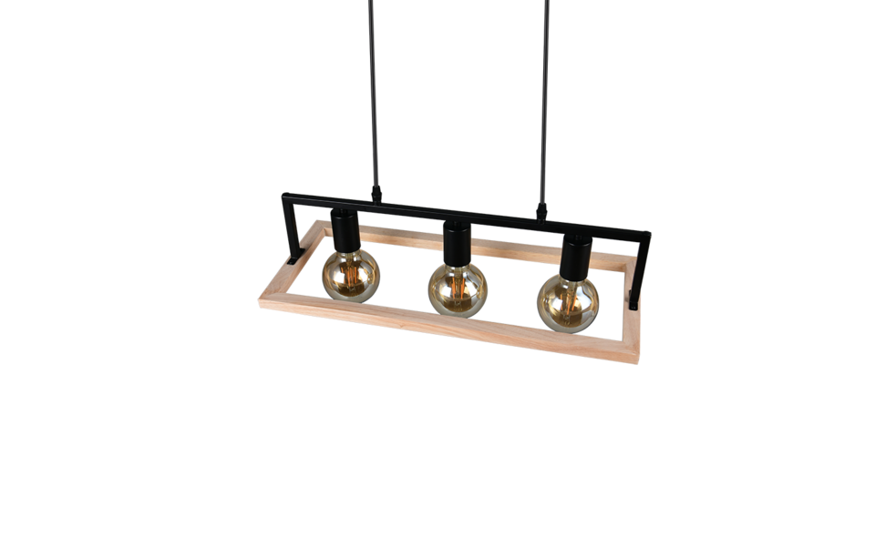 Trio Lighting Trio BANO pendant light | 3x E27 max 40W | black | IP20 | 150 cm