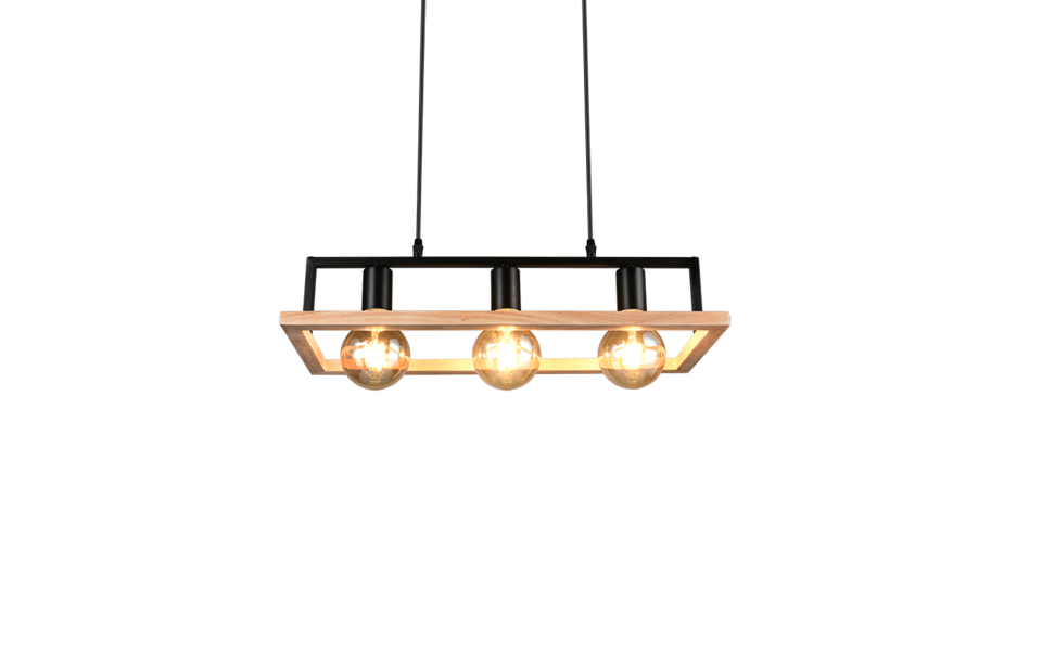 Trio Lighting Trio BANO hanglamp | E27 Fitting | mat zwart | 57,5 x 24,5 cm | IP20 | excl. 3x E27 | max. 10W Trio Lighting Trio BANO hanglamp | E27 Fitting | mat zwart | 57,5 x 24,5 cm | IP20 | excl. 3x E27 | max. 10W