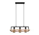 Trio Lighting Trio BANO hanglamp | E27 Fitting | mat zwart | 57,5 x 24,5 cm | IP20 | excl. 3x E27 | max. 10W