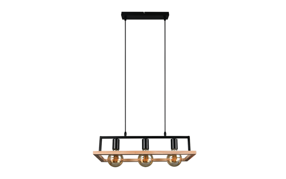 Trio Lighting Trio BANO pendant light | 3x E27 max 40W | black | IP20 | 150 cm