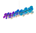 Trio Lighting Trio PULSE hanglamp | LED | transparant iriserend | 86 x 7,5 cm | IP20 | 1x 18W | 2000 lm | 4000K | dimbaar