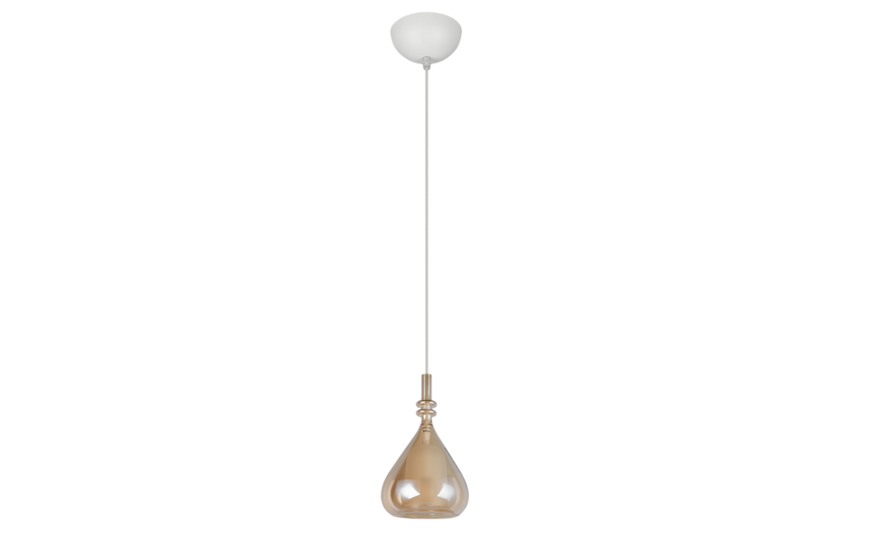 Trio Lighting Trio ALDEA hanglamp | E14 Fitting | wit mat met amber | Ø 12 cm | IP20 | excl. 1x E14 | max. 10W