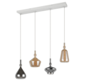 Trio Lighting Trio ALDEA hanglamp | E14 Fitting | wit mat met amber met verchroomd | 65 x 9 cm | IP20 | excl. 4x E14 | max. 10W
