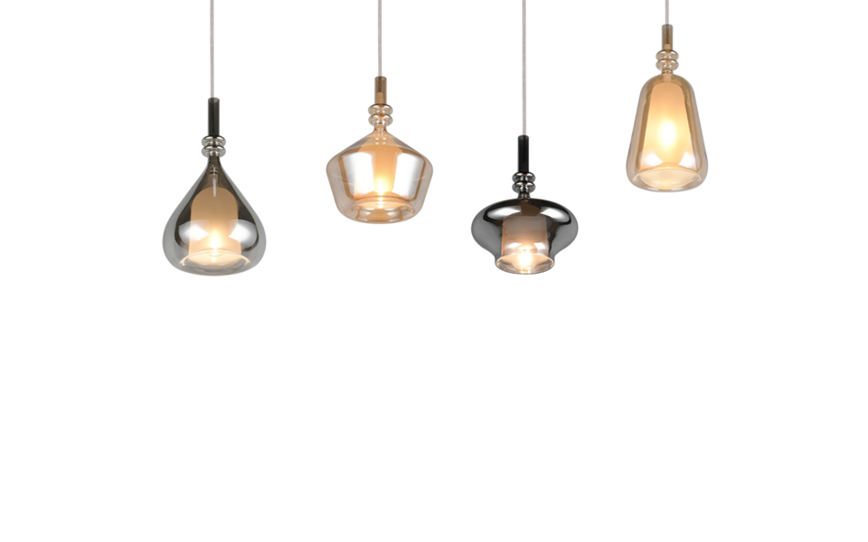 Trio Lighting Trio ALDEA hanglamp | E14 Fitting | wit mat met amber met verchroomd | 65 x 9 cm | IP20 | excl. 4x E14 | max. 10W Trio Lighting Trio ALDEA hanglamp | E14 Fitting | wit mat met amber met verchroomd | 65 x 9 cm | IP20 | excl. 4x E14 | max. 10W