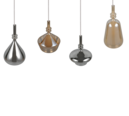 Trio Lighting Trio ALDEA hanglamp | E14 Fitting | wit mat met amber met verchroomd | 65 x 9 cm | IP20 | excl. 4x E14 | max. 10W