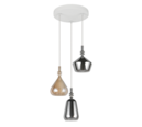 Trio Lighting Trio ALDEA hanglamp | E14 Fitting | wit mat met verchroomd met amber | Ø 28 cm | IP20 | excl. 3x E14 | max. 10W