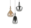 Trio Lighting Trio ALDEA hanglamp | E14 Fitting | wit mat met verchroomd met amber | Ø 28 cm | IP20 | excl. 3x E14 | max. 10W