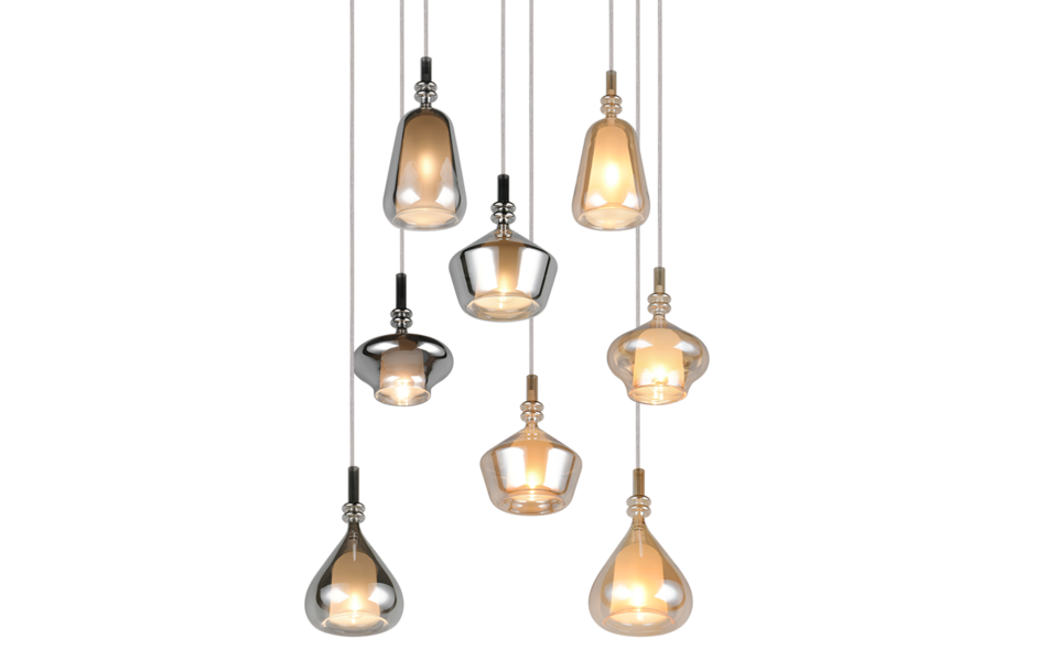 Trio Lighting Trio ALDEA pendant light | 8x E14 max 40W | Ø 60 cm | IP20 | 300 cm Trio Lighting Trio ALDEA pendant light | 8x E14 max 40W | Ø 60 cm | IP20 | 300 cm