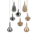 Trio Lighting Trio ALDEA hanglamp | E14 Fitting | wit mat met verchroomd met amber | Ø 60 cm | IP20 | excl. 8x E14 | max. 10W
