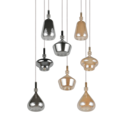 Trio Lighting Trio ALDEA hanglamp | E14 Fitting | wit mat met verchroomd met amber | Ø 60 cm | IP20 | excl. 8x E14 | max. 10W