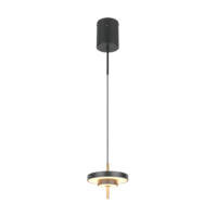 Trio KEATON hanglamp | LED | zwart met goud | Ø 20 cm | IP20