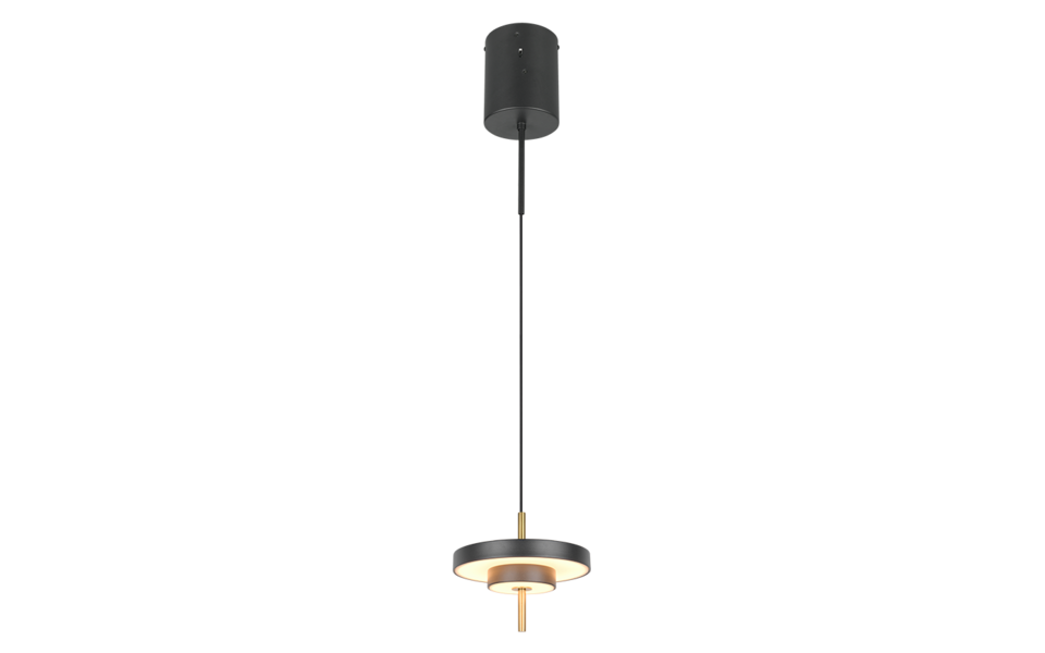Trio Lighting Trio KEATON hanglamp | LED | zwart met goud | Ø 20 cm | IP20 | 1x 10W | 1200 lm | 2300+3000+4000K | dimbaar