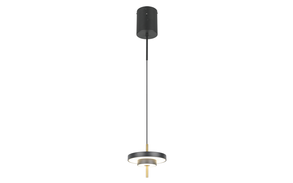 Trio Lighting Trio KEATON hanglamp | LED | zwart met goud | Ø 20 cm | IP20 | 1x 10W | 1200 lm | 2300+3000+4000K | dimbaar