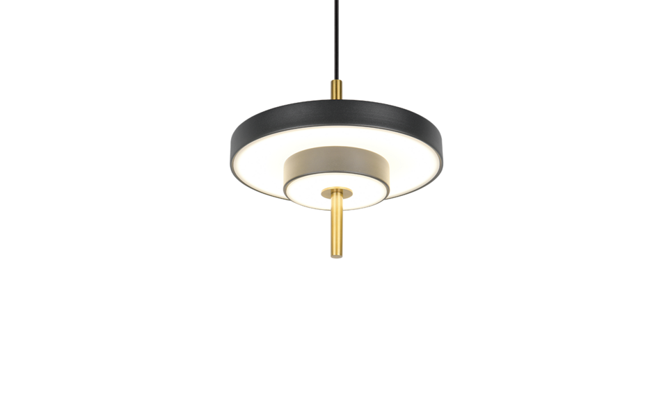 Trio Lighting Trio KEATON pendant light | 10W | black with gold | Ø 20 cm | IP20 | 150 cm
