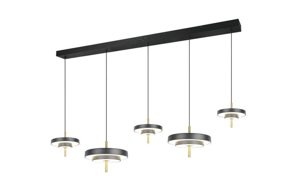 Trio Lighting Trio KEATON pendant light | 54W | black with gold | Ø 140 cm | IP20 | 150 cm