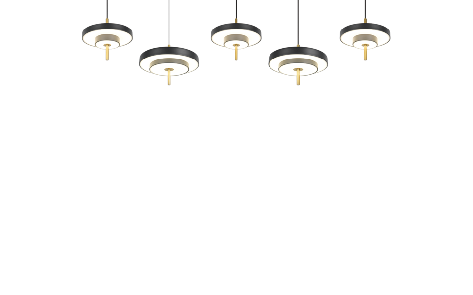 Trio Lighting Trio KEATON pendant light | 54W | black with gold | Ø 140 cm | IP20 | 150 cm