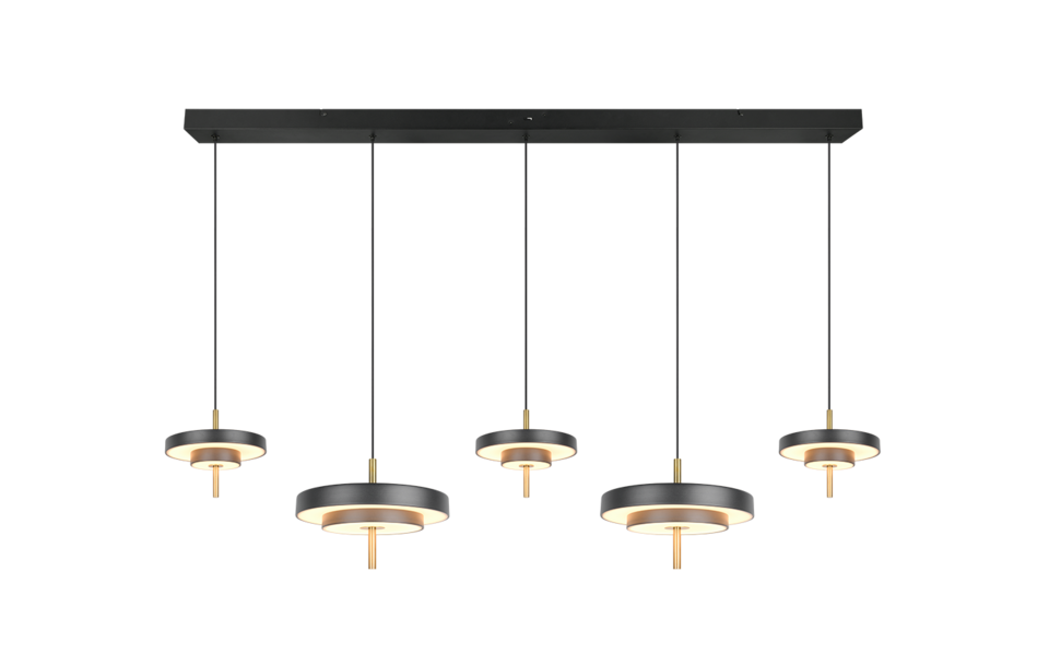 Trio Lighting Trio KEATON pendant light | 54W | black with gold | Ø 140 cm | IP20 | 150 cm