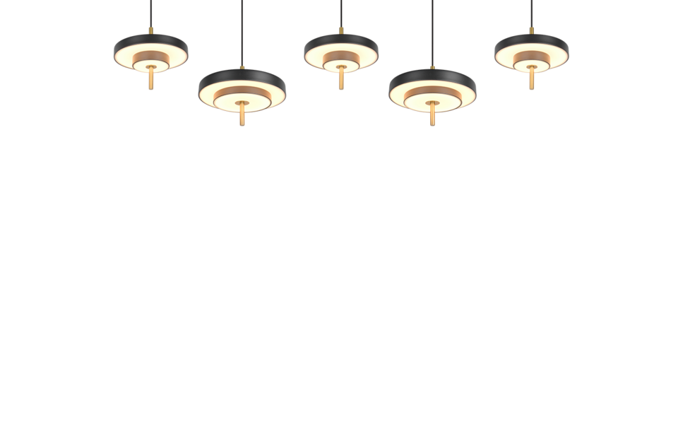 Trio Lighting Trio KEATON pendant light | 54W | black with gold | Ø 140 cm | IP20 | 150 cm