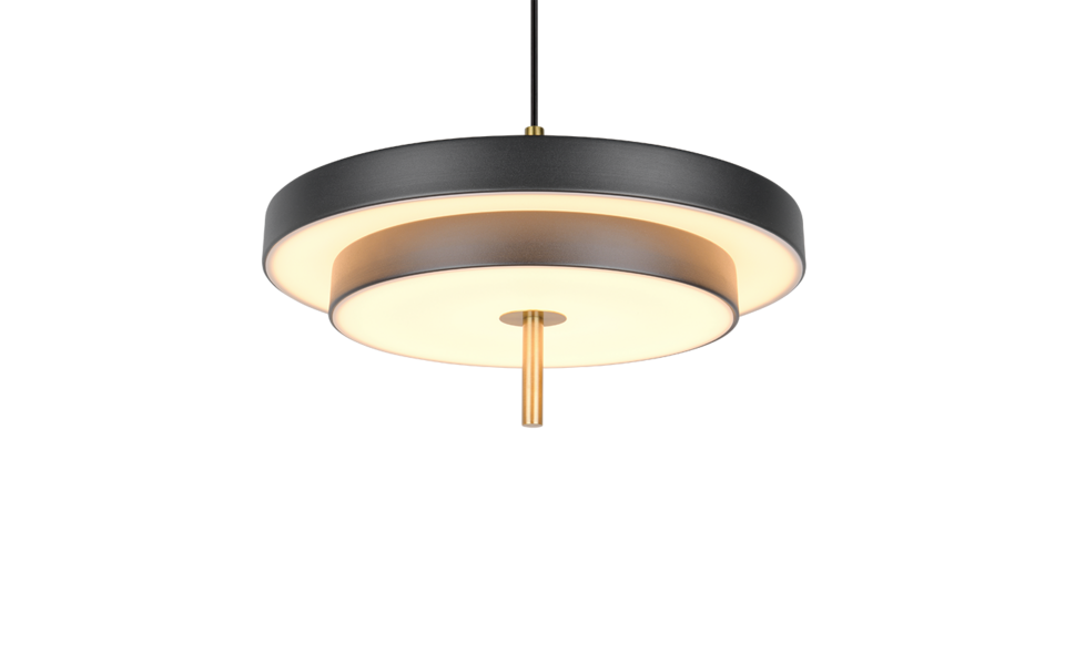 Trio Lighting Trio KEATON pendant light | 36W | black with gold | Ø 40 cm | IP20 | 150 cm