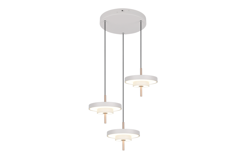 Trio Lighting Trio KEATON hanglamp | LED | warm grijs | Ø 45 cm | IP20 | 3x 10W | 1200 lm | 2300+3000+4000K | dimbaar