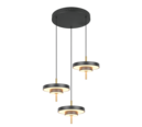 Trio Lighting Trio KEATON hanglamp | LED | zwart met goud | Ø 45 cm | IP20 | 3x 10W | 1200 lm | 2300+3000+4000K | dimbaar