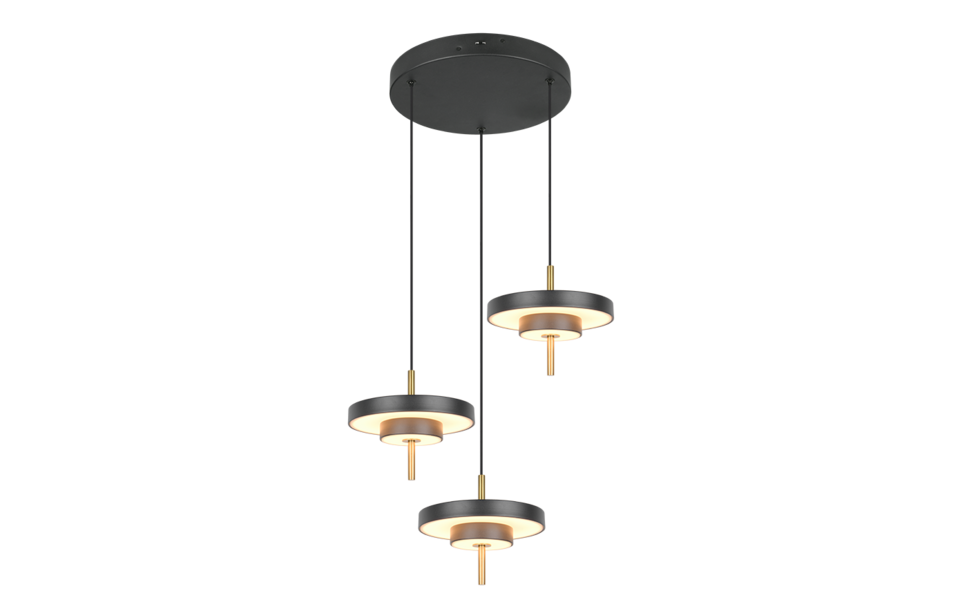 Trio Lighting Trio KEATON pendant light | 32W | black with gold | Ø 45 cm | IP20 | 150 cm