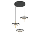 Trio Lighting Trio KEATON hanglamp | LED | zwart met goud | Ø 45 cm | IP20 | 3x 10W | 1200 lm | 2300+3000+4000K | dimbaar