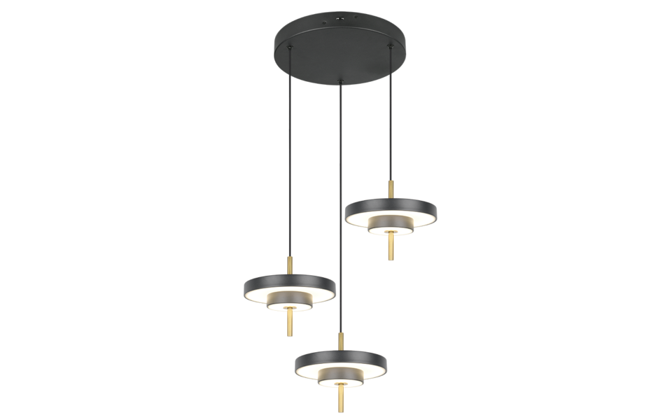 Trio Lighting Trio KEATON pendant light | 32W | black with gold | Ø 45 cm | IP20 | 150 cm