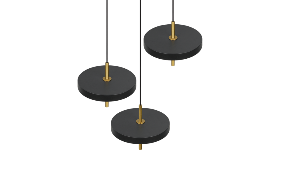 Trio Lighting Trio KEATON hanglamp | LED | zwart met goud | Ø 45 cm | IP20 | 3x 10W | 1200 lm | 2300+3000+4000K | dimbaar